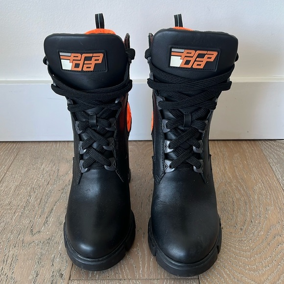 PRADA NEOPRENE NEON DETAIL LACE UP
BOOT - Picture 2 of 6